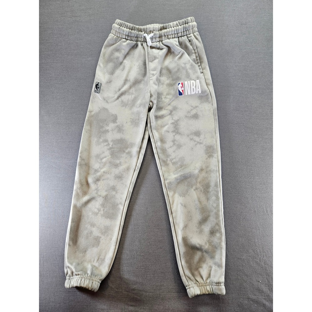NBA Boys Grey Tie Dye Fleece Joggers Sweatpants Size M 10-12 Basketball Logo